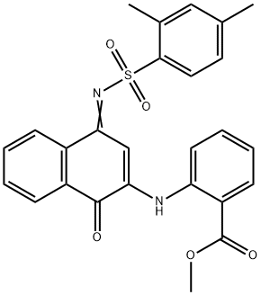 methyl 2-[(4-{[(2,4-dimethylphenyl)sulfonyl]imino}-1-oxo-1,4-dihydro-2-naphthalenyl)amino]benzoate Struktur