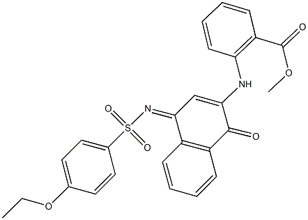 methyl 2-[(4-{[(4-ethoxyphenyl)sulfonyl]imino}-1-oxo-1,4-dihydro-2-naphthalenyl)amino]benzoate Struktur