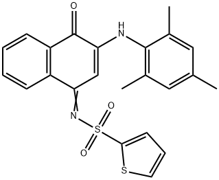 N-(3-(mesitylamino)-4-oxo-1(4H)-naphthalenylidene)-2-thiophenesulfonamide Struktur