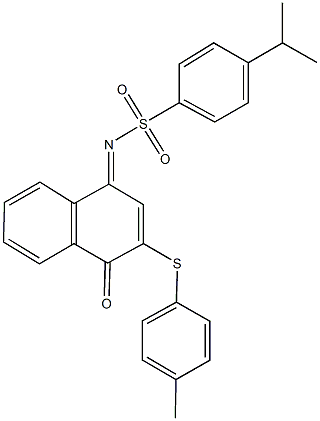 4-isopropyl-N-(3-[(4-methylphenyl)sulfanyl]-4-oxo-1(4H)-naphthalenylidene)benzenesulfonamide Struktur