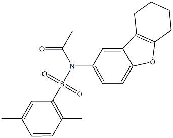 N-acetyl-2,5-dimethyl-N-(6,7,8,9-tetrahydrodibenzo[b,d]furan-2-yl)benzenesulfonamide Struktur