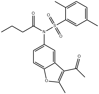 N-(3-acetyl-2-methyl-1-benzofuran-5-yl)-N-butyryl-2,5-dimethylbenzenesulfonamide Struktur