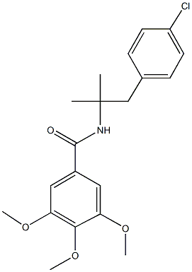 N-[2-(4-chlorophenyl)-1,1-dimethylethyl]-3,4,5-trimethoxybenzamide Struktur