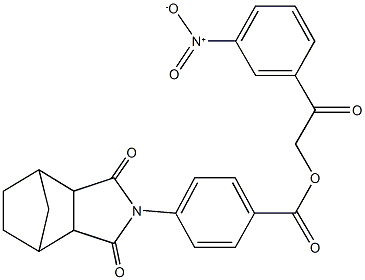 2-{3-nitrophenyl}-2-oxoethyl 4-(3,5-dioxo-4-azatricyclo[5.2.1.0~2,6~]dec-4-yl)benzoate Struktur