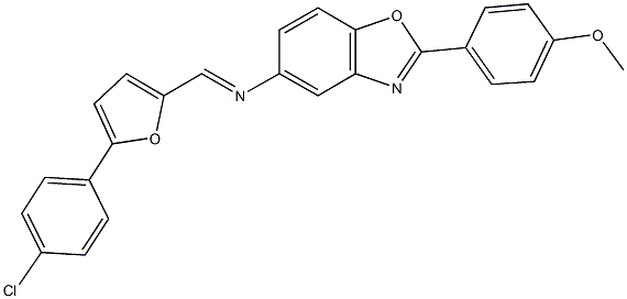 N-{[5-(4-chlorophenyl)-2-furyl]methylene}-N-[2-(4-methoxyphenyl)-1,3-benzoxazol-5-yl]amine Struktur