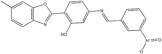 5-({3-nitrobenzylidene}amino)-2-(6-methyl-1,3-benzoxazol-2-yl)phenol Struktur