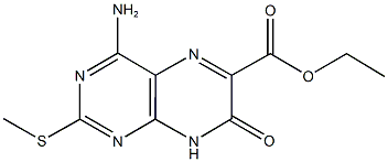 ethyl 4-amino-2-(methylsulfanyl)-7-oxo-7,8-dihydro-6-pteridinecarboxylate Struktur