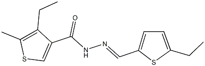 4-ethyl-N'-[(5-ethyl-2-thienyl)methylene]-5-methyl-3-thiophenecarbohydrazide Struktur