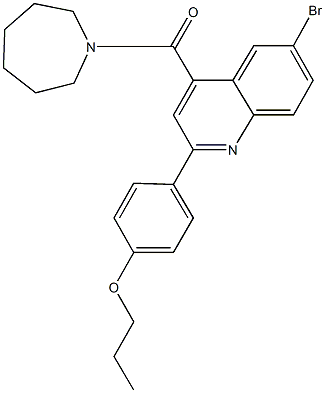 4-[4-(1-azepanylcarbonyl)-6-bromo-2-quinolinyl]phenyl propyl ether Struktur