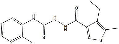 2-[(4-ethyl-5-methyl-3-thienyl)carbonyl]-N-(2-methylphenyl)hydrazinecarbothioamide Struktur