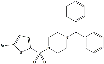 1-benzhydryl-4-[(5-bromo-2-thienyl)sulfonyl]piperazine Struktur