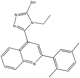 5-[2-(2,5-dimethylphenyl)-4-quinolinyl]-4-ethyl-4H-1,2,4-triazol-3-yl hydrosulfide Struktur