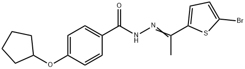 N'-[1-(5-bromo-2-thienyl)ethylidene]-4-(cyclopentyloxy)benzohydrazide Struktur