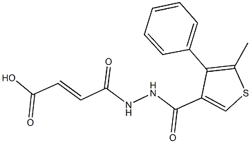 4-{2-[(5-methyl-4-phenyl-3-thienyl)carbonyl]hydrazino}-4-oxo-2-butenoic acid Struktur