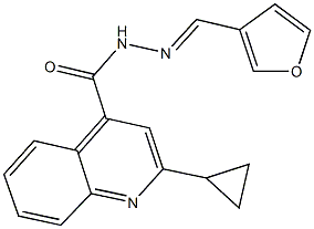 2-cyclopropyl-N'-(3-furylmethylene)quinoline-4-carbohydrazide Struktur