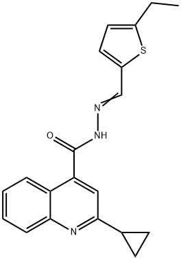 2-cyclopropyl-N'-[(5-ethyl-2-thienyl)methylene]-4-quinolinecarbohydrazide Struktur