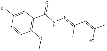 5-chloro-N'-(3-hydroxy-1-methyl-2-butenylidene)-2-methoxybenzohydrazide Struktur