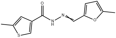 5-methyl-N'-[(5-methyl-2-furyl)methylene]-3-thiophenecarbohydrazide Struktur