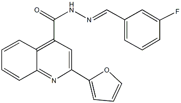 N'-(3-fluorobenzylidene)-2-(2-furyl)-4-quinolinecarbohydrazide Struktur