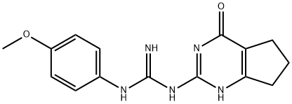 N-(4-methoxyphenyl)-N''-(4-oxo-4,5,6,7-tetrahydro-1H-cyclopenta[d]pyrimidin-2-yl)guanidine Struktur