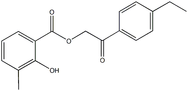 2-(4-ethylphenyl)-2-oxoethyl 2-hydroxy-3-methylbenzoate Struktur