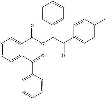 2-(4-methylphenyl)-2-oxo-1-phenylethyl 2-benzoylbenzoate Struktur