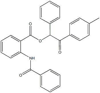 2-(4-methylphenyl)-2-oxo-1-phenylethyl 2-(benzoylamino)benzoate Struktur