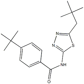 4-tert-butyl-N-(5-neopentyl-1,3,4-thiadiazol-2-yl)benzamide Struktur