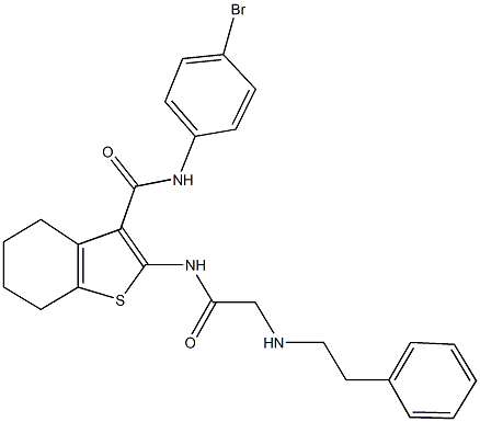 N-(4-bromophenyl)-2-({[(2-phenylethyl)amino]acetyl}amino)-4,5,6,7-tetrahydro-1-benzothiophene-3-carboxamide Struktur