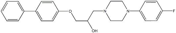 1-([1,1'-biphenyl]-4-yloxy)-3-[4-(4-fluorophenyl)-1-piperazinyl]-2-propanol Struktur