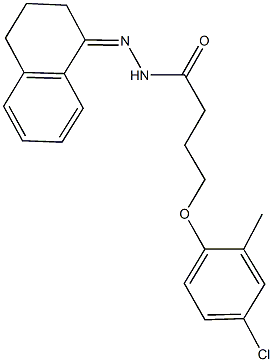 4-(4-chloro-2-methylphenoxy)-N'-(3,4-dihydro-1(2H)-naphthalenylidene)butanohydrazide Struktur