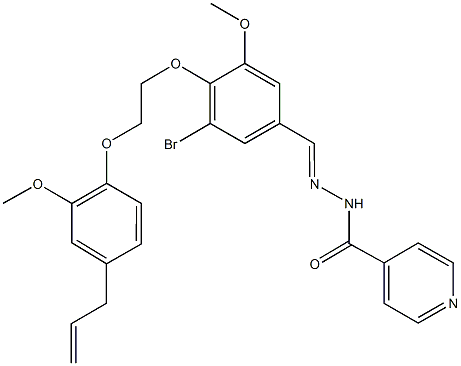 N'-{4-[2-(4-allyl-2-methoxyphenoxy)ethoxy]-3-bromo-5-methoxybenzylidene}isonicotinohydrazide Struktur