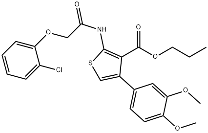 propyl 2-{[(2-chlorophenoxy)acetyl]amino}-4-(3,4-dimethoxyphenyl)thiophene-3-carboxylate Struktur