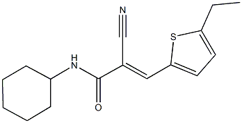 2-cyano-N-cyclohexyl-3-(5-ethyl-2-thienyl)acrylamide Struktur