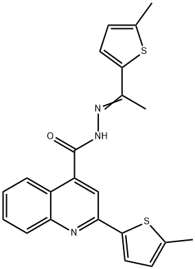 2-(5-methyl-2-thienyl)-N'-[1-(5-methyl-2-thienyl)ethylidene]-4-quinolinecarbohydrazide Struktur