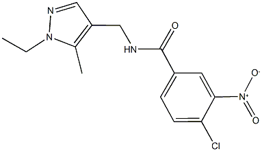 4-chloro-N-[(1-ethyl-5-methyl-1H-pyrazol-4-yl)methyl]-3-nitrobenzamide Struktur