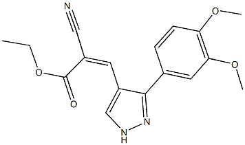 ethyl 2-cyano-3-[3-(3,4-dimethoxyphenyl)-1H-pyrazol-4-yl]acrylate Struktur