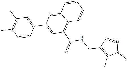 2-(3,4-dimethylphenyl)-N-[(1,5-dimethyl-1H-pyrazol-4-yl)methyl]-4-quinolinecarboxamide Struktur