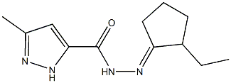 N'-(2-ethylcyclopentylidene)-3-methyl-1H-pyrazole-5-carbohydrazide Struktur