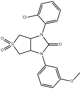 1-(2-chlorophenyl)-3-(3-methoxyphenyl)tetrahydro-1H-thieno[3,4-d]imidazol-2(3H)-one 5,5-dioxide Struktur