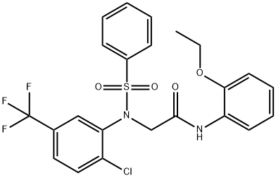 2-[2-chloro(phenylsulfonyl)-5-(trifluoromethyl)anilino]-N-(2-ethoxyphenyl)acetamide Struktur