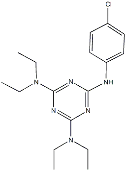 N~2~-(4-chlorophenyl)-N~4~,N~4~,N~6~,N~6~-tetraethyl-1,3,5-triazine-2,4,6-triamine Struktur