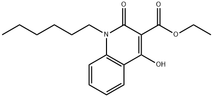 ethyl 1-hexyl-4-hydroxy-2-oxo-1,2-dihydro-3-quinolinecarboxylate Struktur