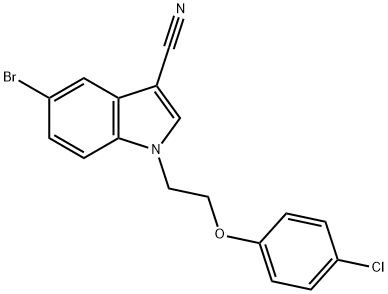 5-bromo-1-[2-(4-chlorophenoxy)ethyl]-1H-indole-3-carbonitrile Struktur