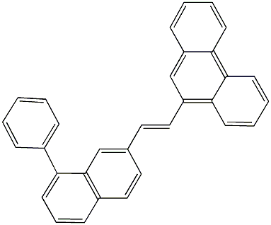 9-[2-(8-phenyl-2-naphthyl)vinyl]phenanthrene Struktur