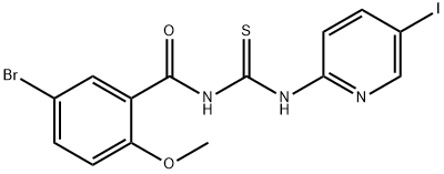 N-(5-bromo-2-methoxybenzoyl)-N'-(5-iodopyridin-2-yl)thiourea Struktur