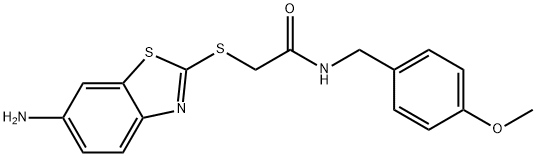 2-[(6-amino-1,3-benzothiazol-2-yl)sulfanyl]-N-(4-methoxybenzyl)acetamide Struktur