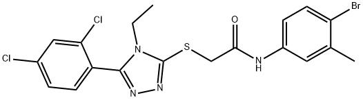 N-(4-bromo-3-methylphenyl)-2-{[5-(2,4-dichlorophenyl)-4-ethyl-4H-1,2,4-triazol-3-yl]sulfanyl}acetamide Struktur