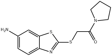 2-{[2-oxo-2-(1-pyrrolidinyl)ethyl]sulfanyl}-1,3-benzothiazol-6-ylamine Struktur