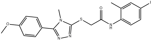 N-(4-iodo-2-methylphenyl)-2-{[5-(4-methoxyphenyl)-4-methyl-4H-1,2,4-triazol-3-yl]sulfanyl}acetamide Struktur